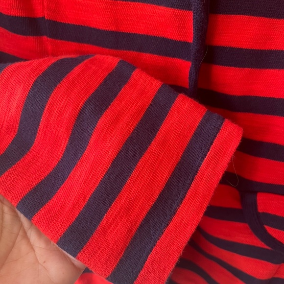 CAbi Sz M Striped Blazer Yacht Club Red Blue Gold Buttons Sweater V Neck Jacket - Picture 4 of 9